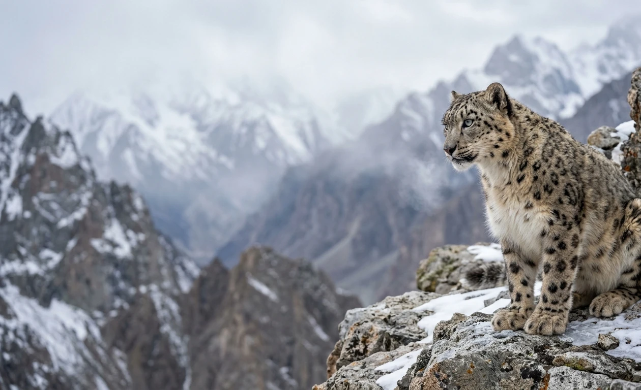 Mountain Ghost Snow Leopard Wildlife Wallpaper wallpaper full preview