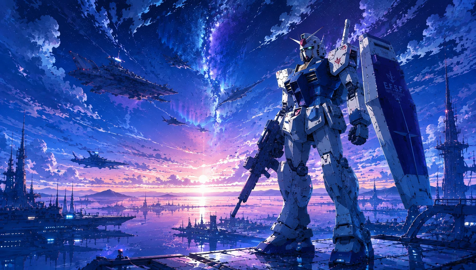 Neon Horizon — Gundam Anime Wallpaper wallpaper full preview