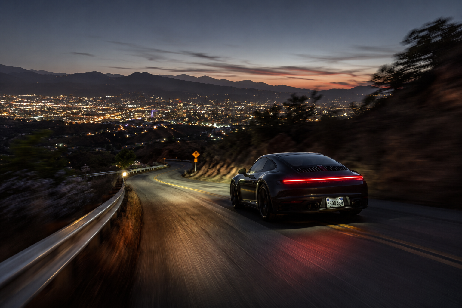 Night Drive Through the Mountains wallpaper full preview