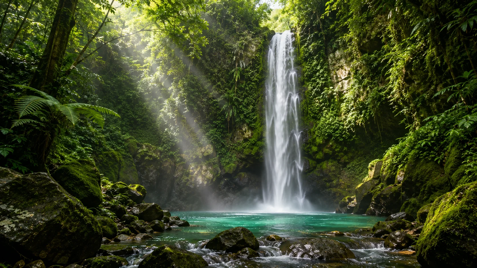 Rainforest Waterfall Wallpaper wallpaper full preview