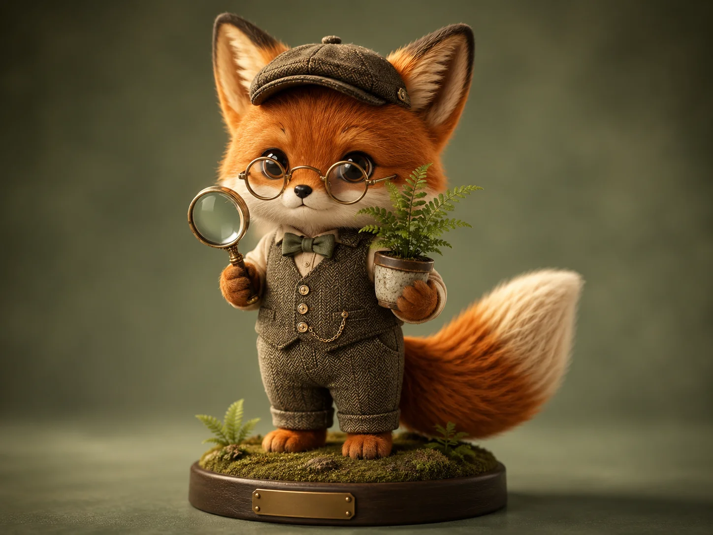 The Curious Botanist Fox Collectible Wallpaper wallpaper full preview